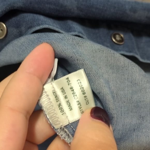 Anthropology X Cloth & Stone Women's Blue Tencel Boho Button Down Shirt Sz S - Picture 4 of 7